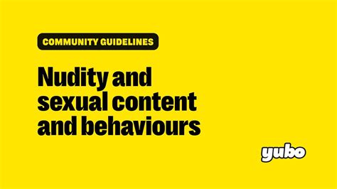 Nudity and sexual activity: publisher and creator guidelines